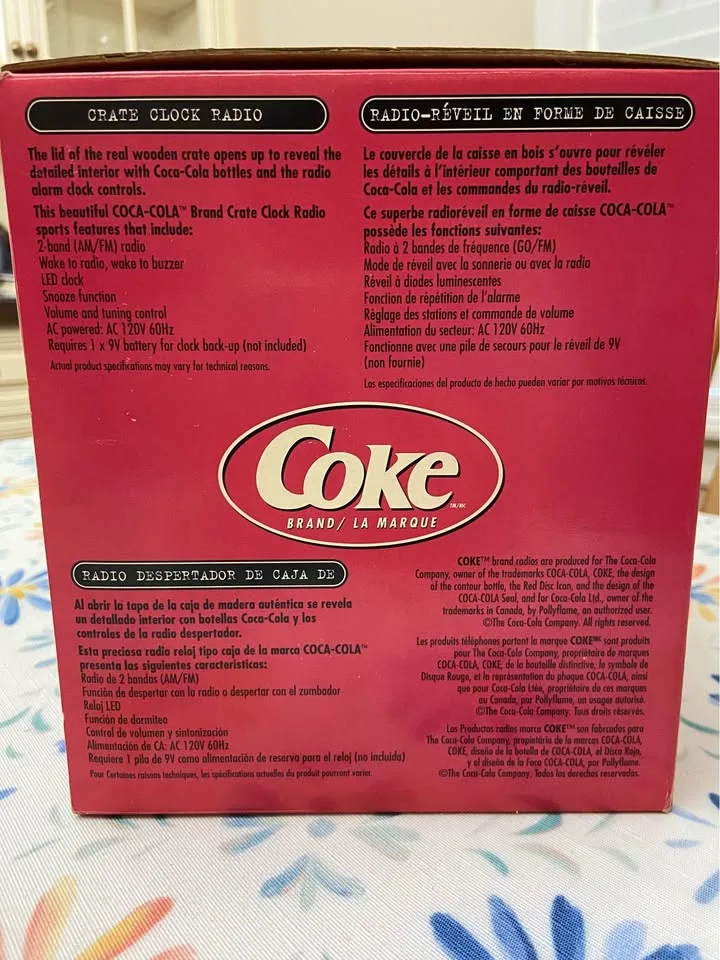 Coca-Cola Wood Crate AM/FM Digital Alarm Clock Radio *NIB image indicator(4)