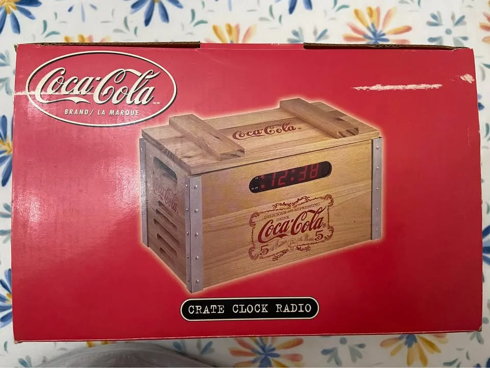 Coca-Cola Wood Crate AM/FM Digital Alarm Clock Radio *NIB image indicator(5)