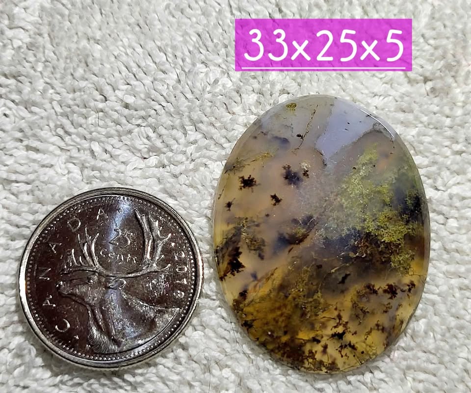 Moss Agate Crystal Cabochon