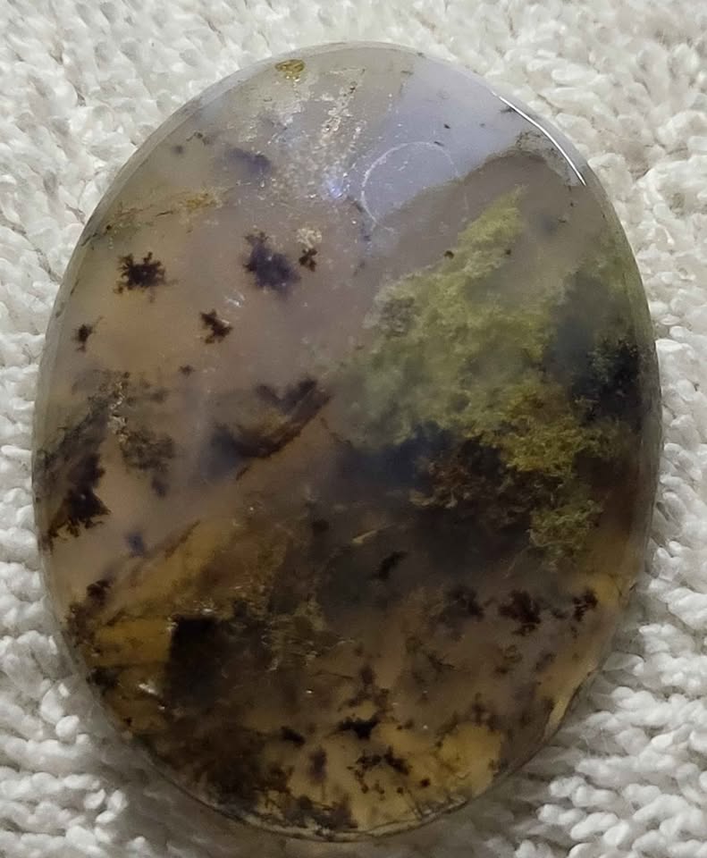 Moss Agate Crystal Cabochon - photo 2