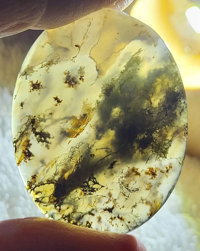 Moss Agate Crystal Cabochon image indicator(4)