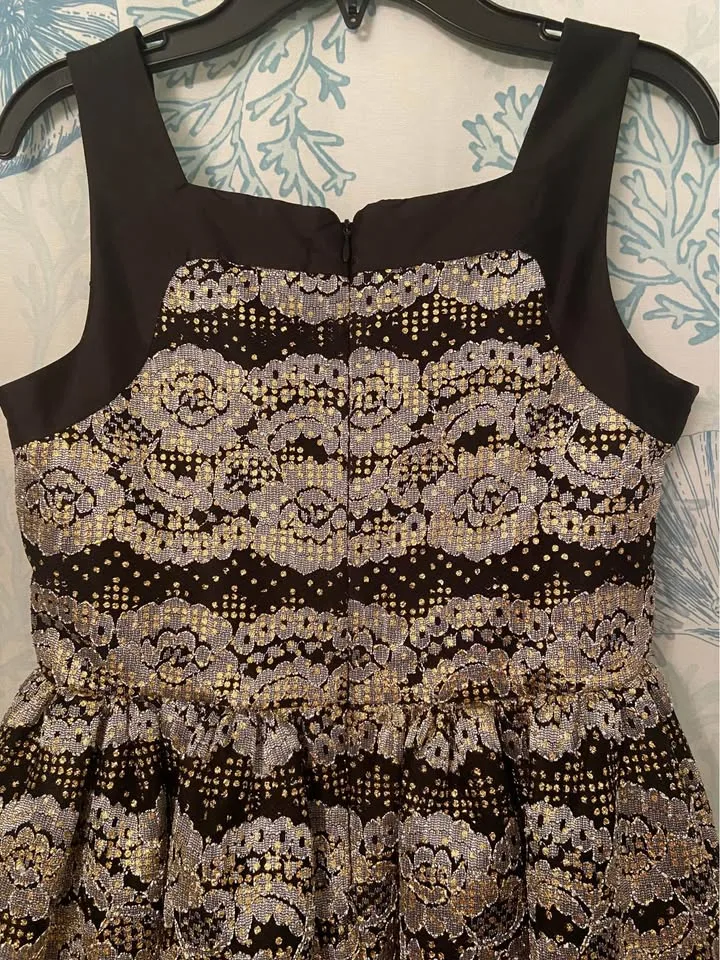 Girl’s fancy black/gold/silver sparkly dress, size 14 image indicator(4)