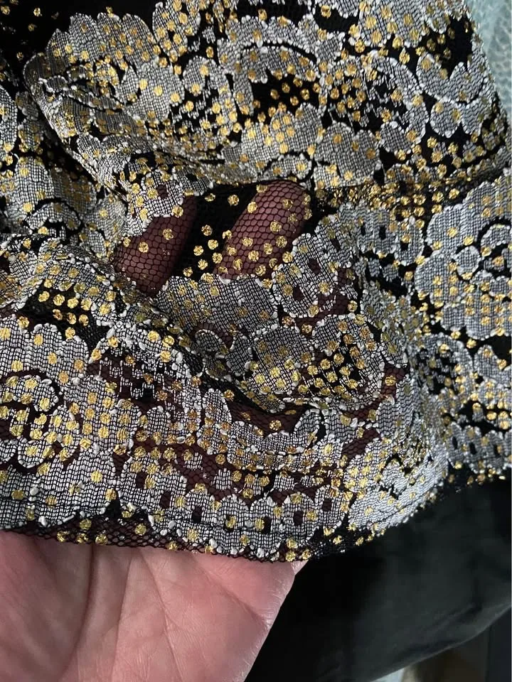 Girl’s fancy black/gold/silver sparkly dress, size 14 image indicator(9)