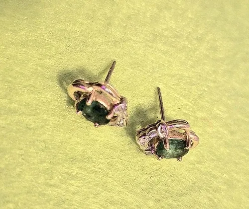 Faux Emerald stud earrings * image indicator(2)