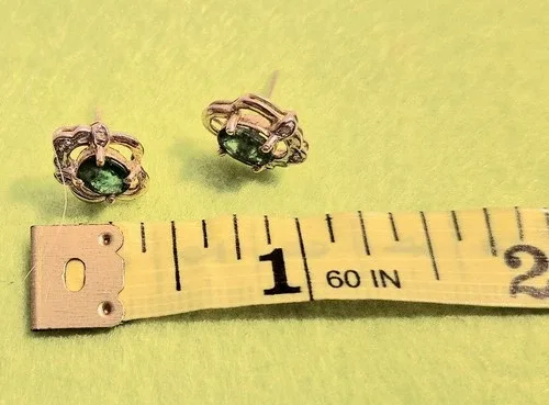 Faux Emerald stud earrings * image indicator(4)