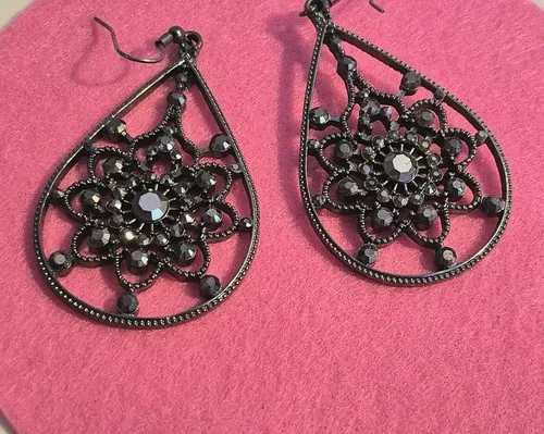 Midnight Bloom Teardrop Earrings thumbnail