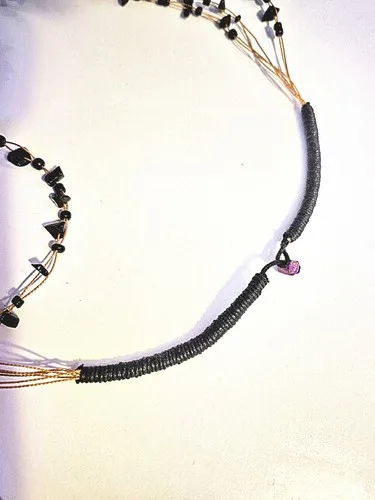 glass bead 3-tier necklace* image indicator(2)