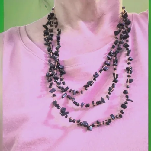 glass bead 3-tier necklace* image indicator(5)