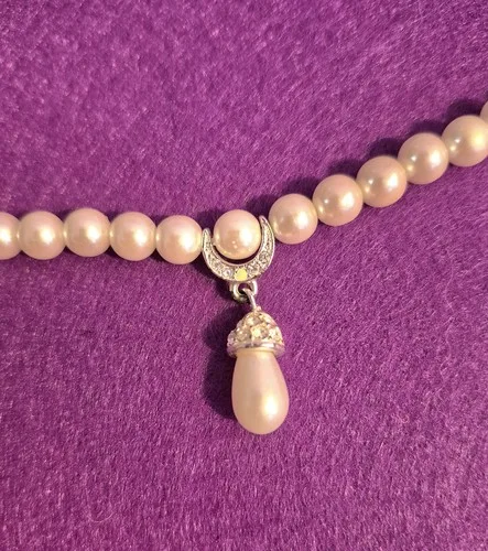 Vintage Faux Pearl Necklace - Bridal* image indicator(3)