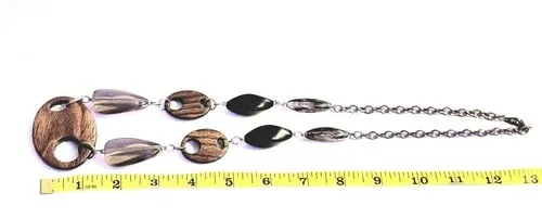 Mixed Media Wood & Metal Necklace* image indicator(5)