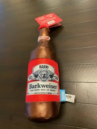 BRAND NEW W/TAGS Bark Box Barkweiser Bottle Soft Dog Toy M/L image indicator(2)