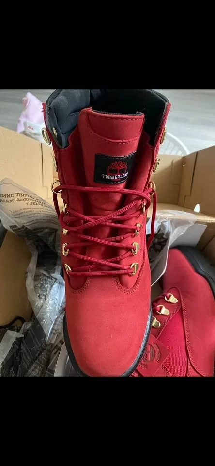 Red Timberland Boots image indicator(2)