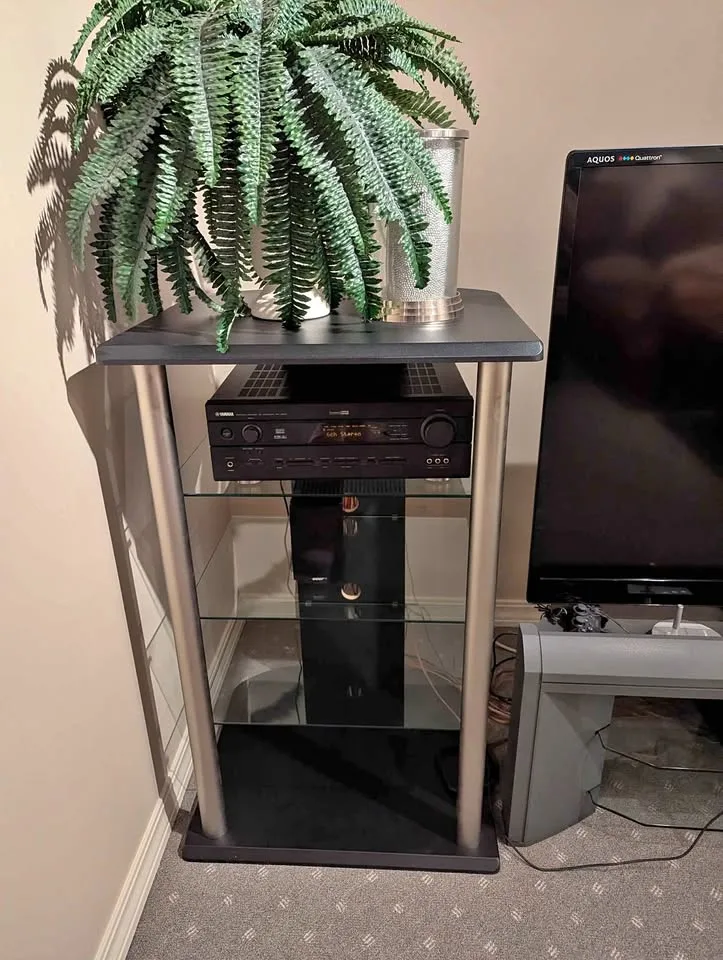 TV stands end stands coffee tables black couch book shelves silk