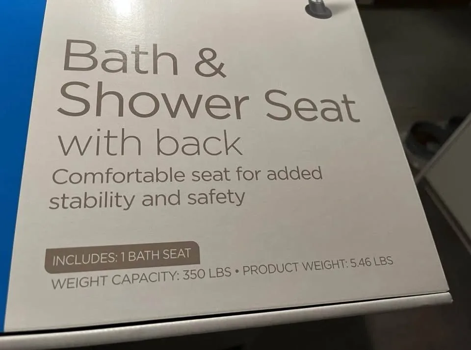 NWT Equate black bath and shower seat with back. Holds up to 35 image indicator(5)