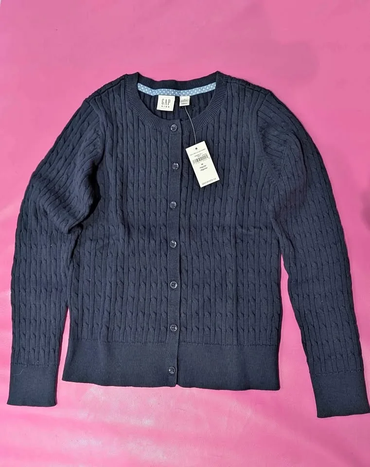 New with tags girls navy blue sweater size 8-9 thumbnail