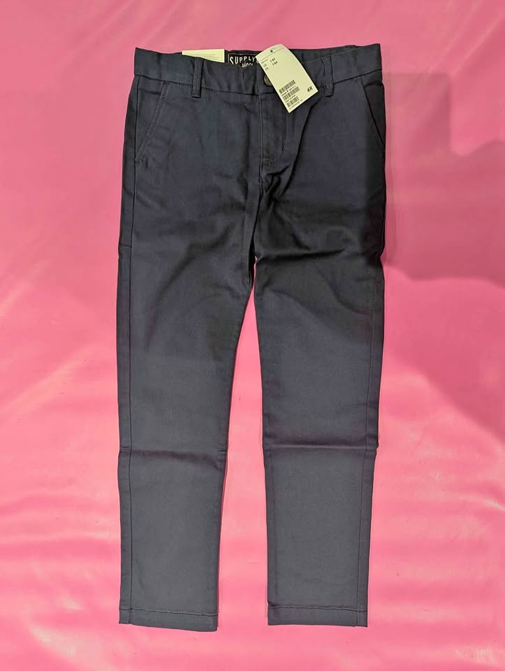 New with tags girls navy blue chino pants size 7-8