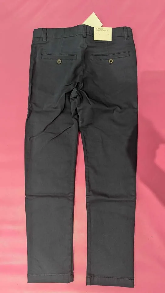 New with tags girls navy blue chino pants size 7-8 image indicator(2)