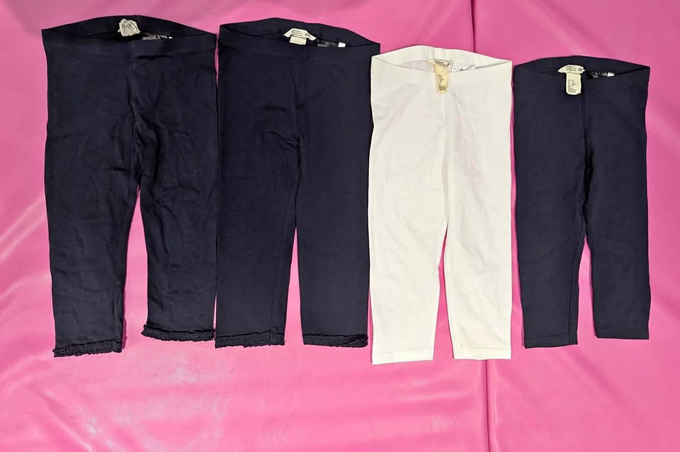 New girls navy capri leggings and chino pants size 4-5