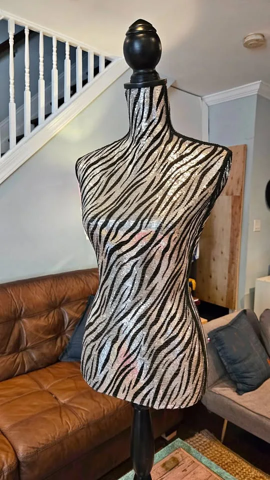 Sequin Zebra Print Mannequin Dress Form thumbnail