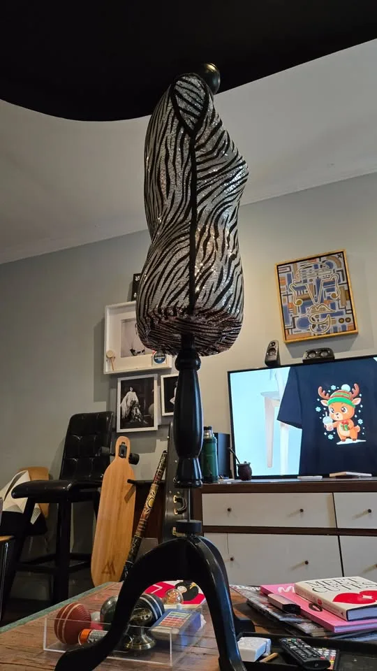 Sequin Zebra Print Mannequin Dress Form image indicator(2)