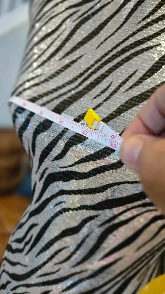 Sequin Zebra Print Mannequin Dress Form image indicator(4)