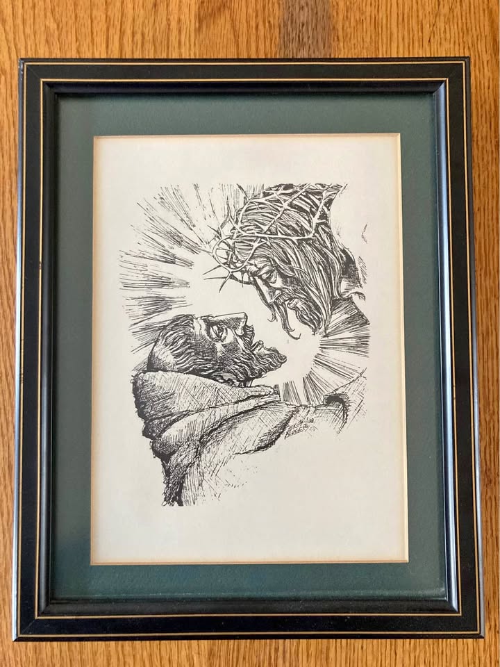 Framed print of Jesus portage park p/u