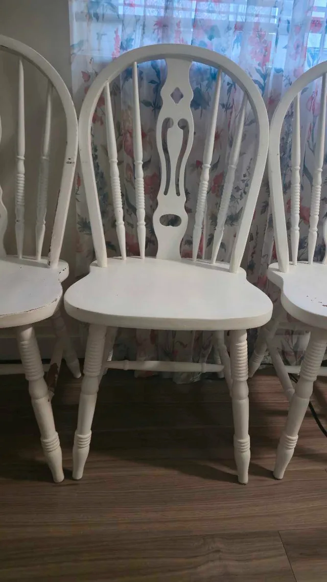 Set of 4 Solid Wood Dining Chairs – Refinish or Use As-Is image indicator(3)