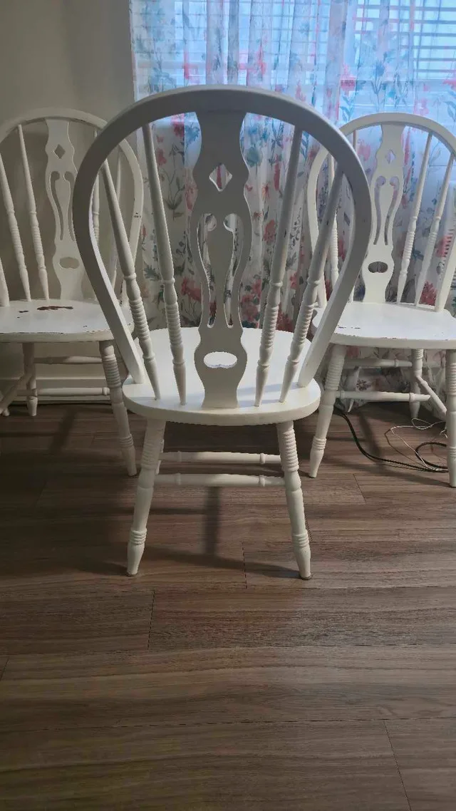 Set of 4 Solid Wood Dining Chairs – Refinish or Use As-Is image indicator(4)