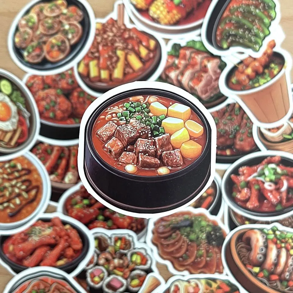 Pack of 27 Cute Korean Food Small Stickers #2 image indicator(4)