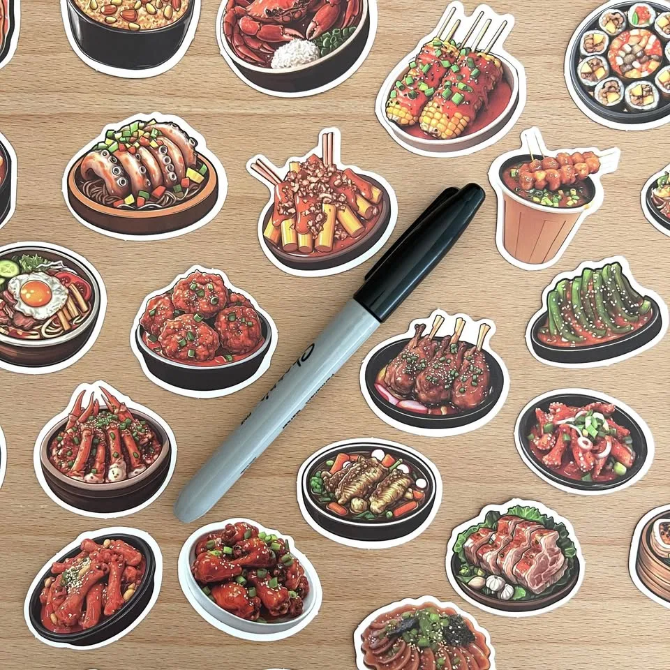 Pack of 27 Cute Korean Food Small Stickers #2 image indicator(5)