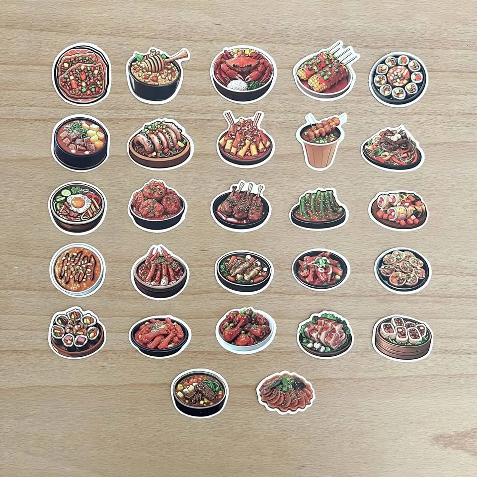Pack of 27 Cute Korean Food Small Stickers #2 image indicator(6)