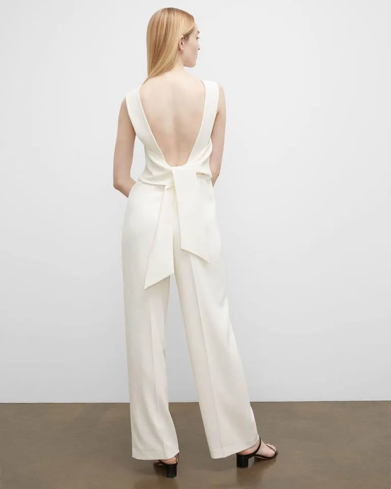 Club Monaco White Jumpsuit Size 10 image indicator(2)