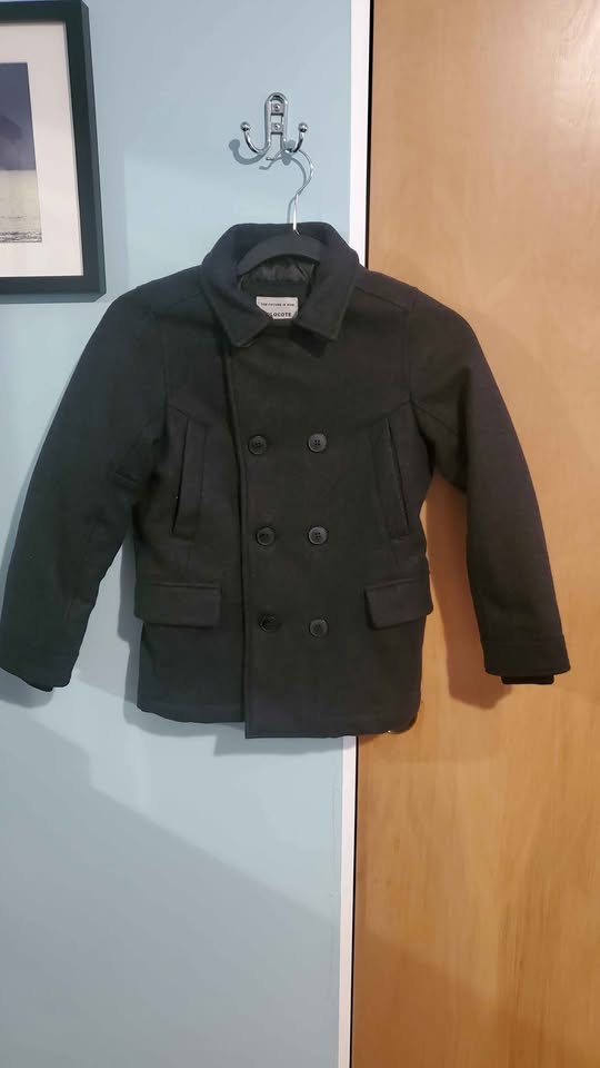 Boys Coat Double Breasted Wool Blend Pea Coat - Size 7/8 yrs - D - photo 3