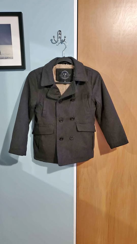 URBAN REPUBLIC Boys Peacoat - Double Breasted Wool Blend Coat -