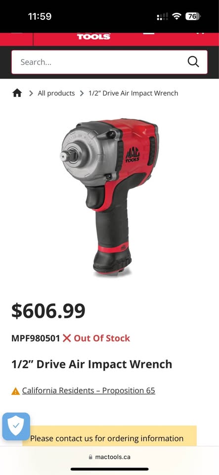 Mac tool 1/2” air impact gun - photo 2