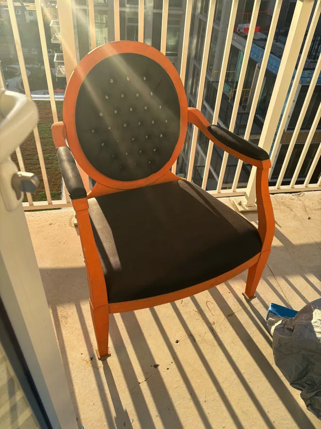 Black & Orange Upholstered Accent Chair image indicator(2)