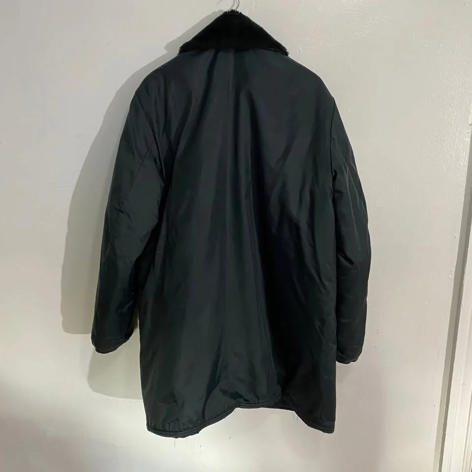 Vintage navy blue faux fur collared parka image indicator(2)