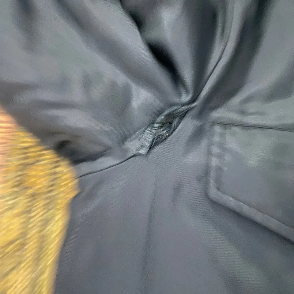 Vintage navy blue faux fur collared parka image indicator(3)