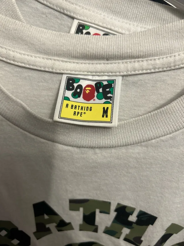 BAPE “A Bathing Ape” Camo Logo Tee (Medium, White) image indicator(2)