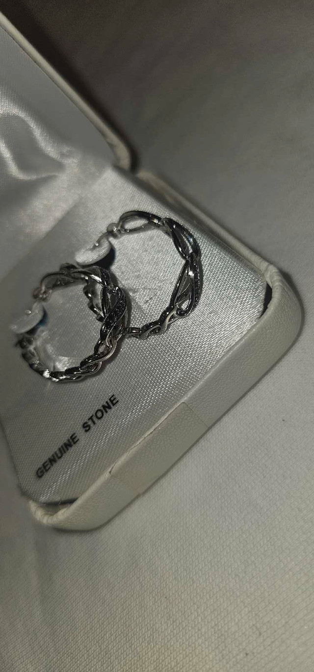 Black Rhinestone Hoop Earrings
