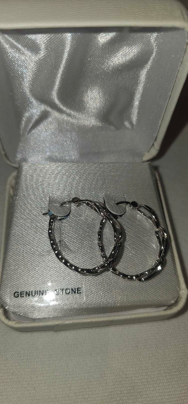 Black Rhinestone Hoop Earrings - photo 2