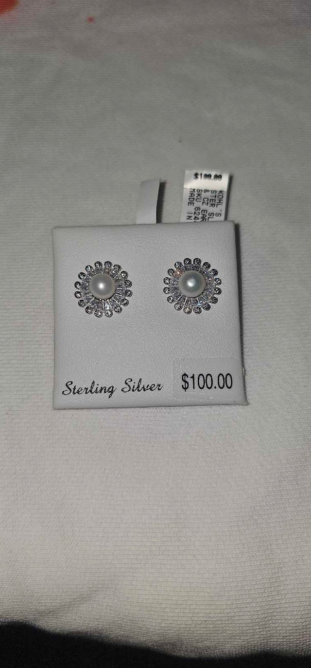 Sterling Silver Pearl Earrings