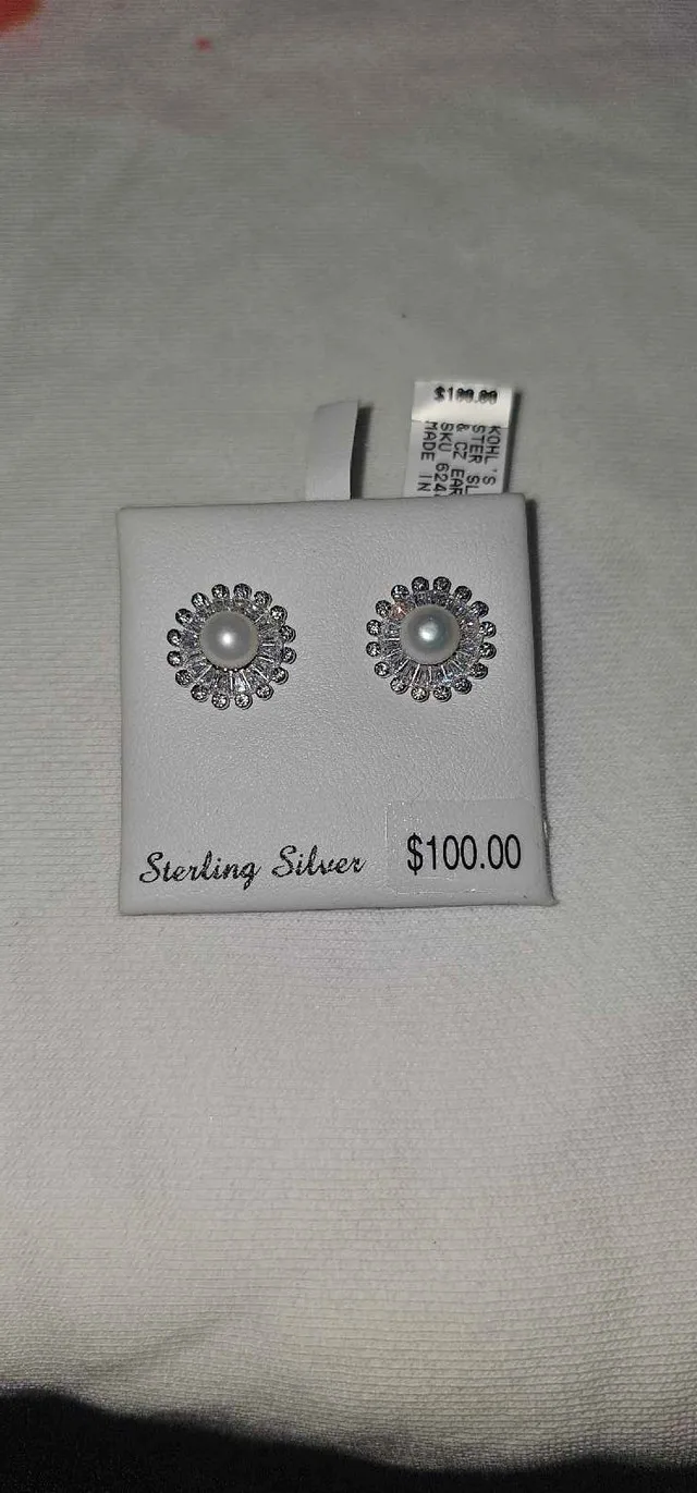 Sterling Silver Pearl Earrings