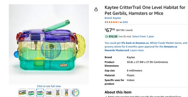 Hamster cage, small animal cage with accessories image indicator(2)