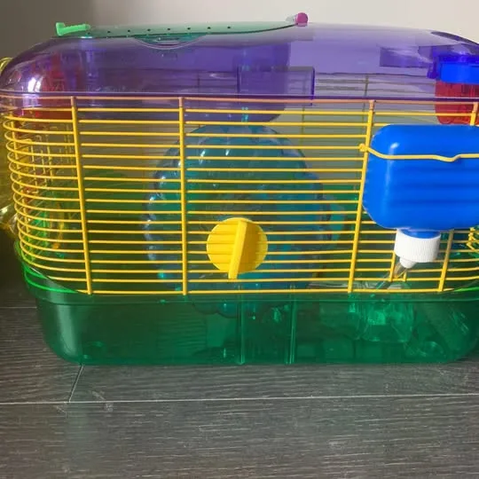 Hamster cage, small animal cage with accessories image indicator(3)