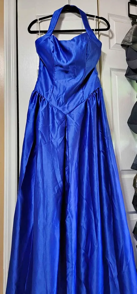 Royal Blue Halter Formal Dress