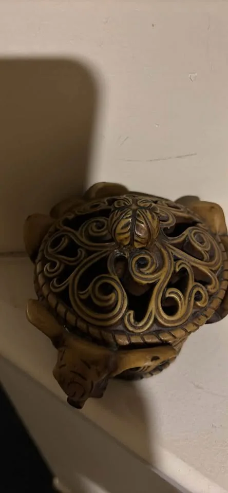 Ornate elephant candle holder and 2 ornate keep sake boxes. image indicator(5)