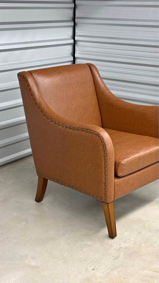 Ferguson Faux Leather Accent Chair - Brown