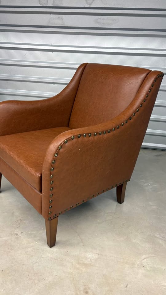 Ferguson Faux Leather Accent Chair - Brown - photo 2
