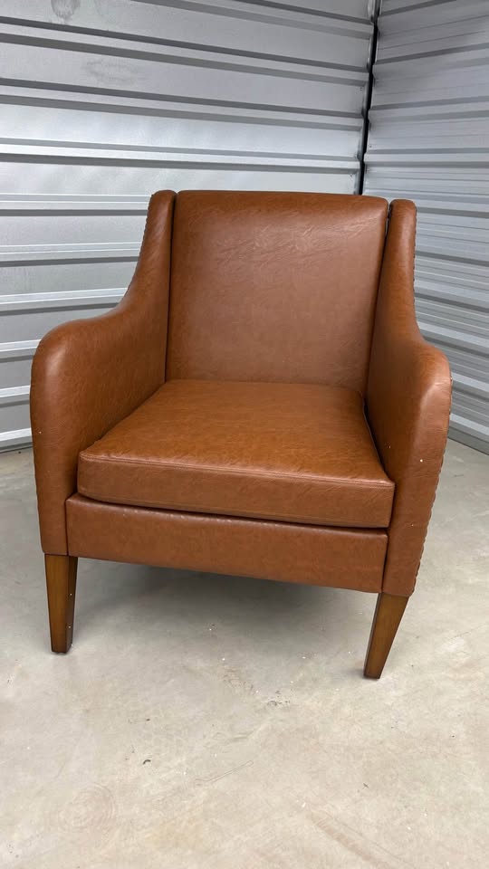 Ferguson Faux Leather Accent Chair - Brown - photo 3